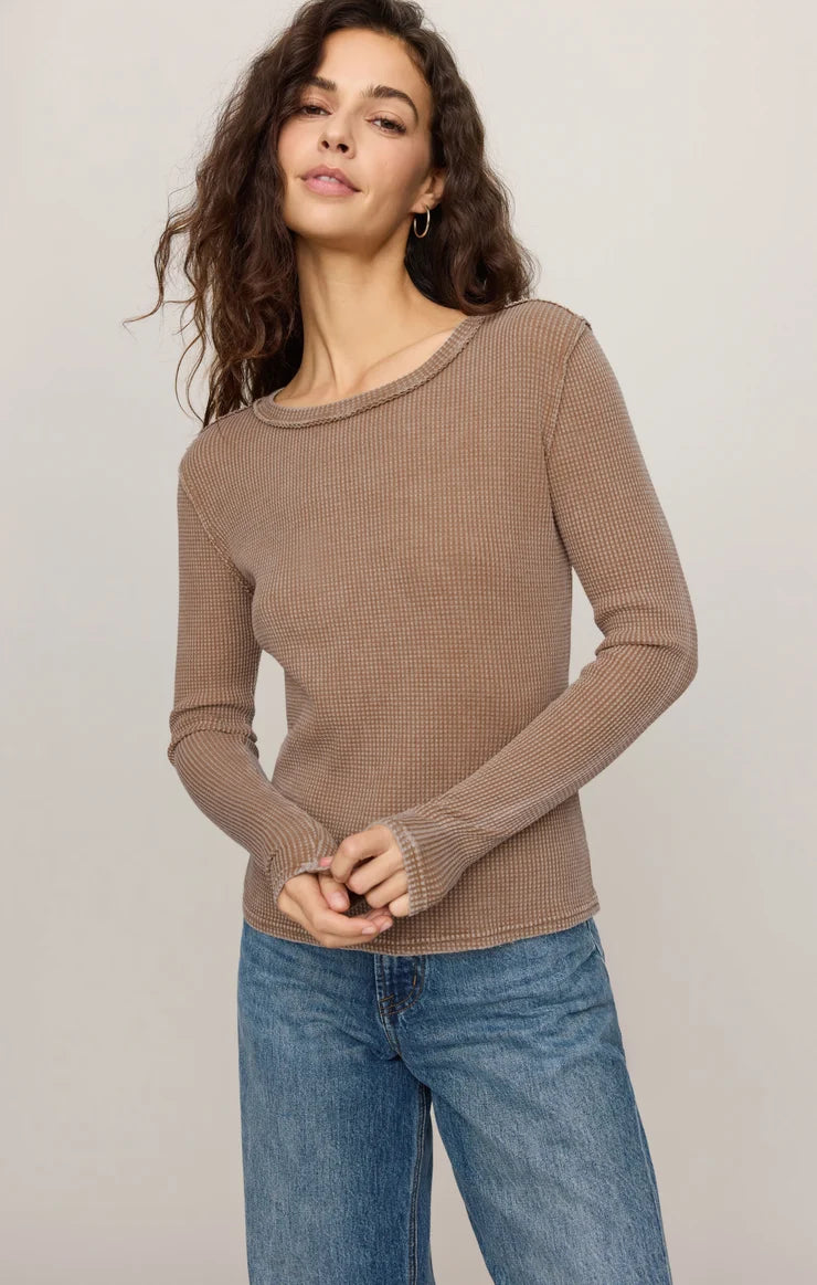 Z Supply Arlet Mini Thermal Top in Saddle Suede