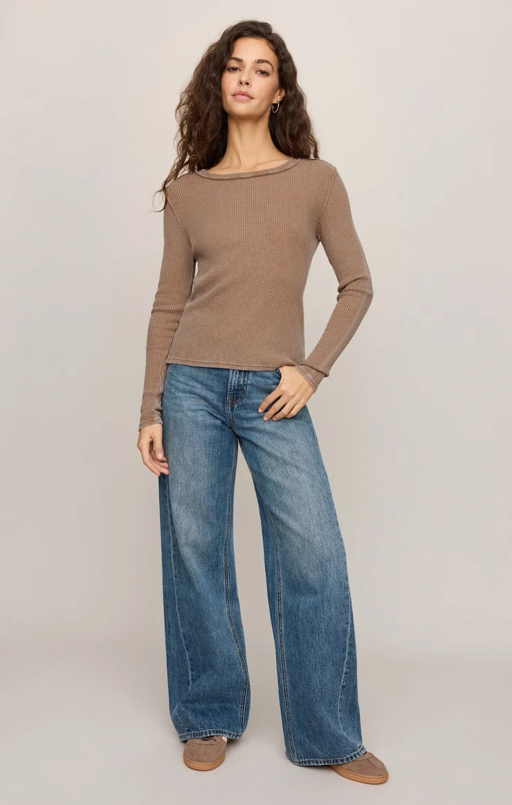 Z Supply Arlet Mini Thermal Top in Saddle Suede