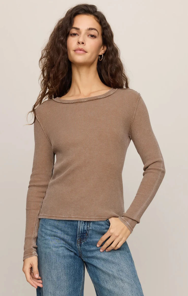 Z Supply Arlet Mini Thermal Top in Saddle Suede
