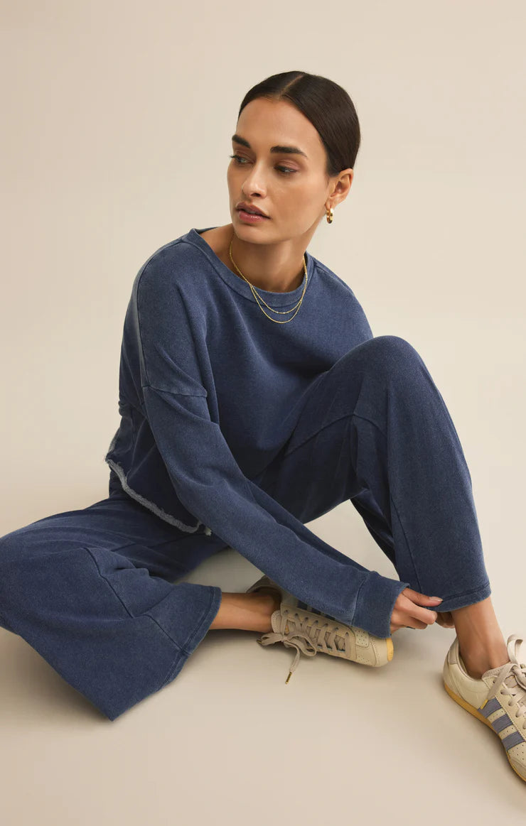 Z Supply Circuit Knit Denim Sweatshirt