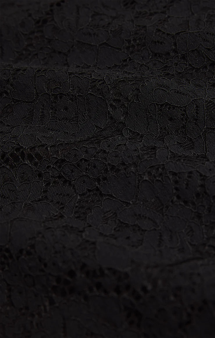 Z Supply Aurora Lace Cropped Long Sleeve in Black