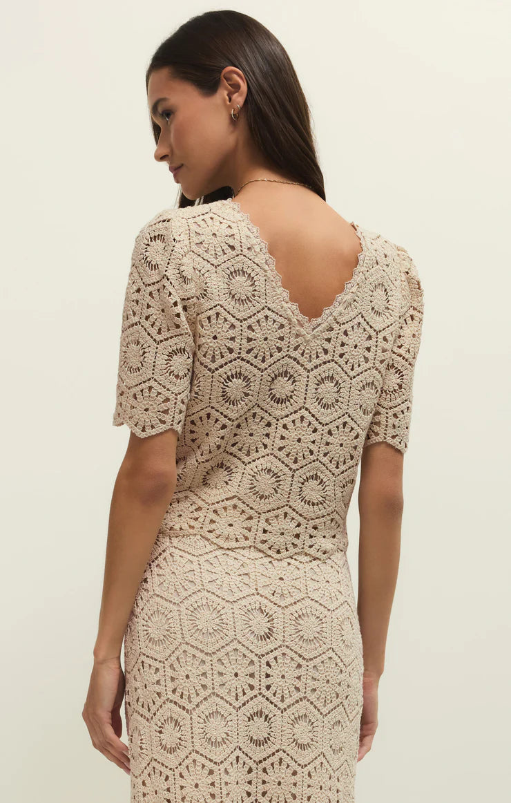 Z Supply Raquel Lace Cropped Top in Natural