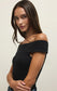 Z Supply Second Skin Off Shoulder Top in Black