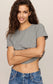 Z Supply Junie Slub Tee in Heather Gray