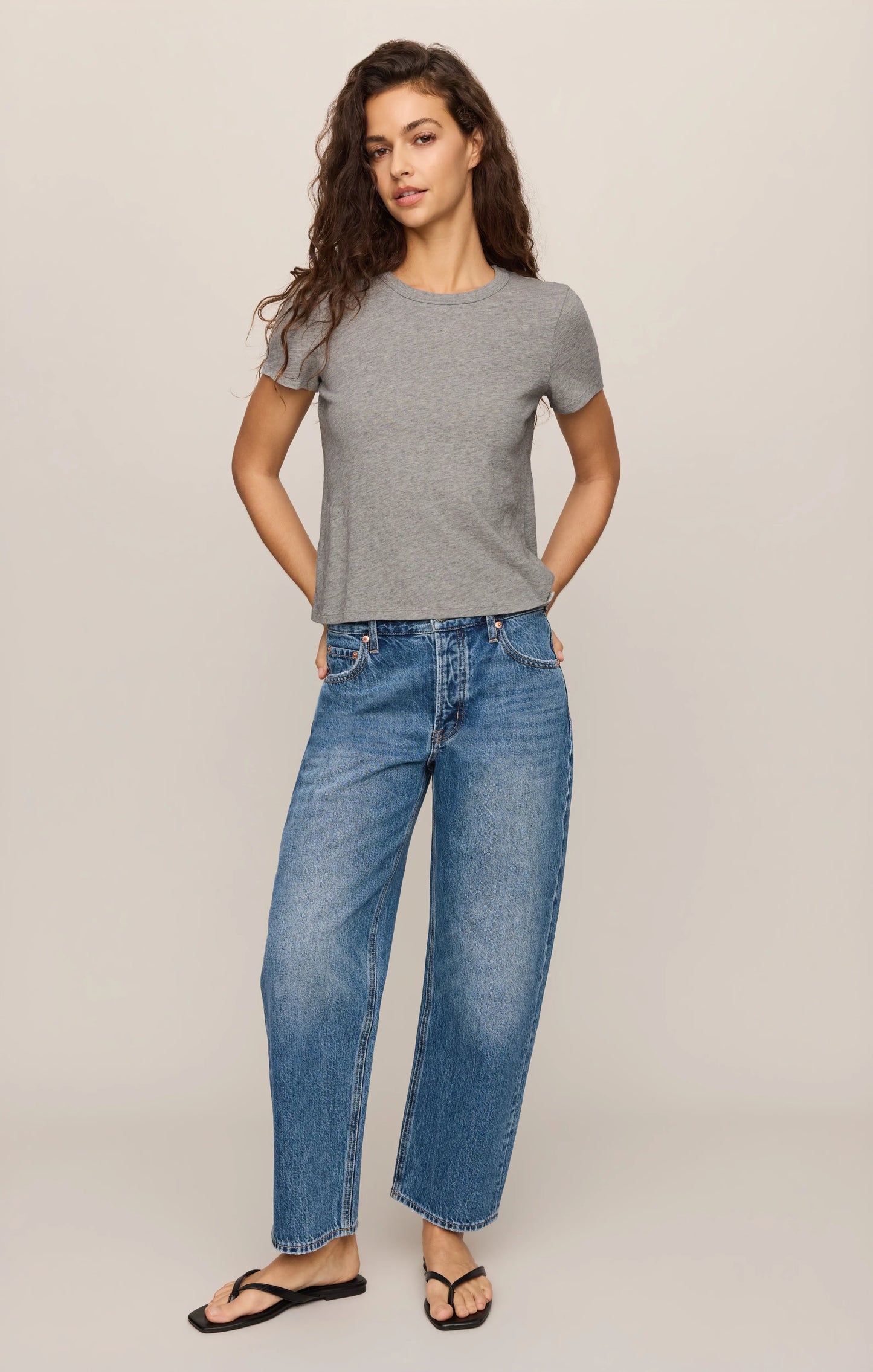 Z Supply Junie Slub Tee in Heather Gray