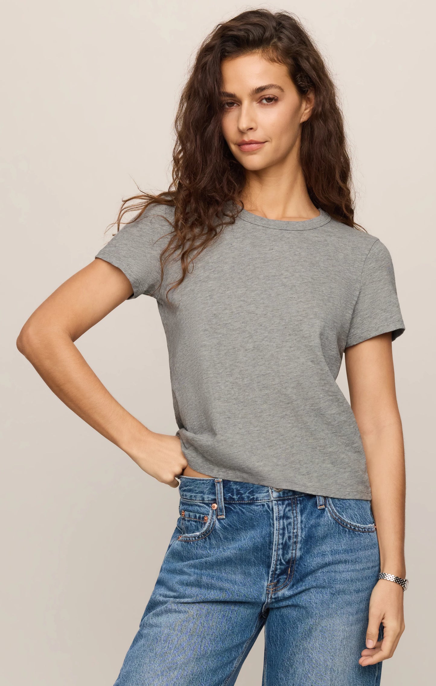 Z Supply Junie Slub Tee in Heather Gray