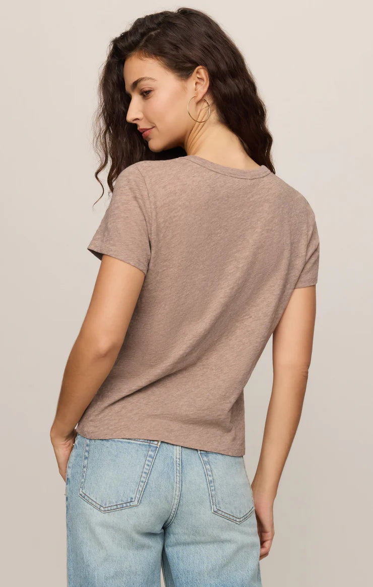 Z Supply Junie Slub Tee in Heather Ash