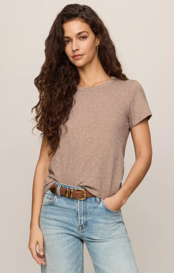 Z Supply Junie Slub Tee in Heather Ash