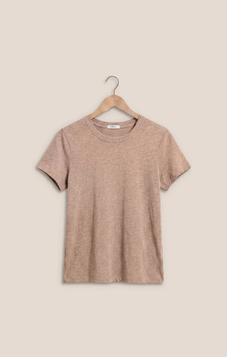 Z Supply Junie Slub Tee in Heather Ash