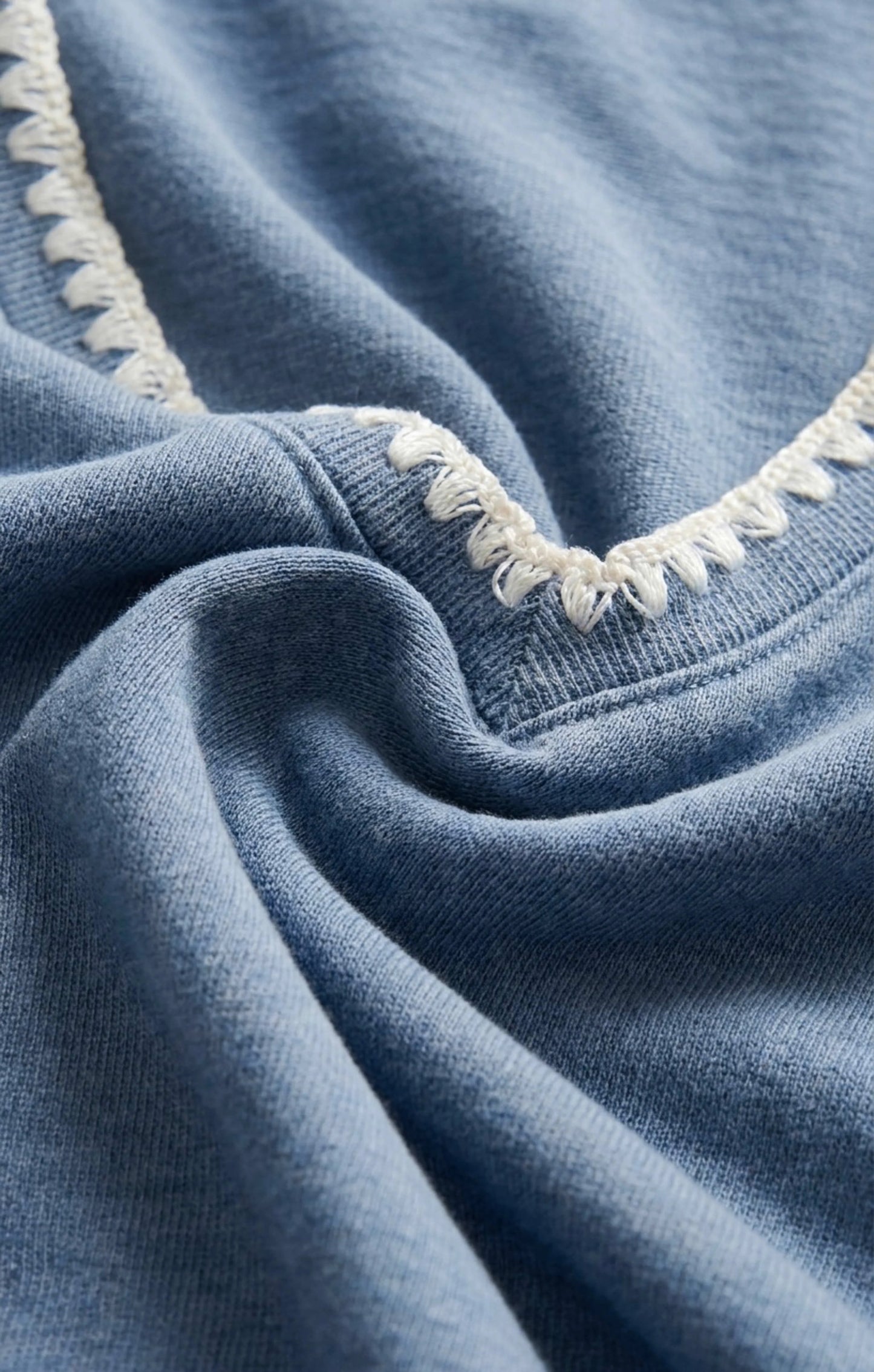 Z Supply Hunter Whipstitch Knit Denim Short in Santorini Indigo