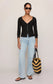 Z Supply Albany Waffle Snap Front Top in Black