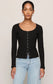Z Supply Albany Waffle Snap Front Top in Black