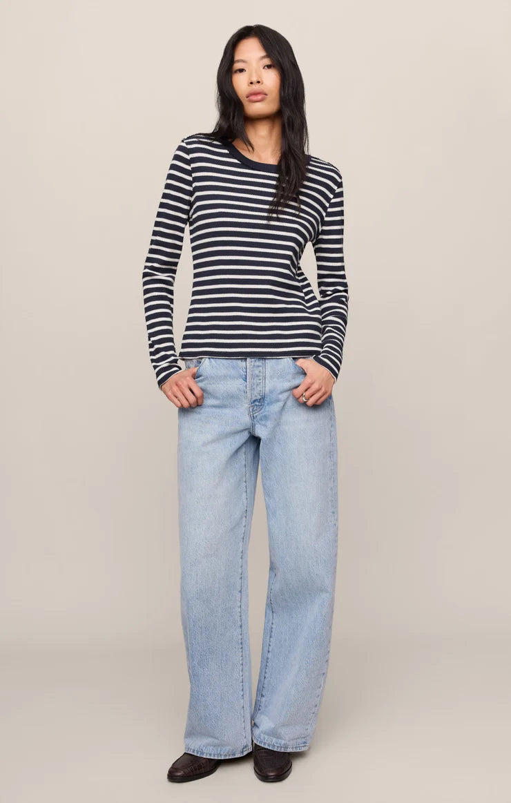 Z Supply Arlet Stripe Thermal Top in Eclipse