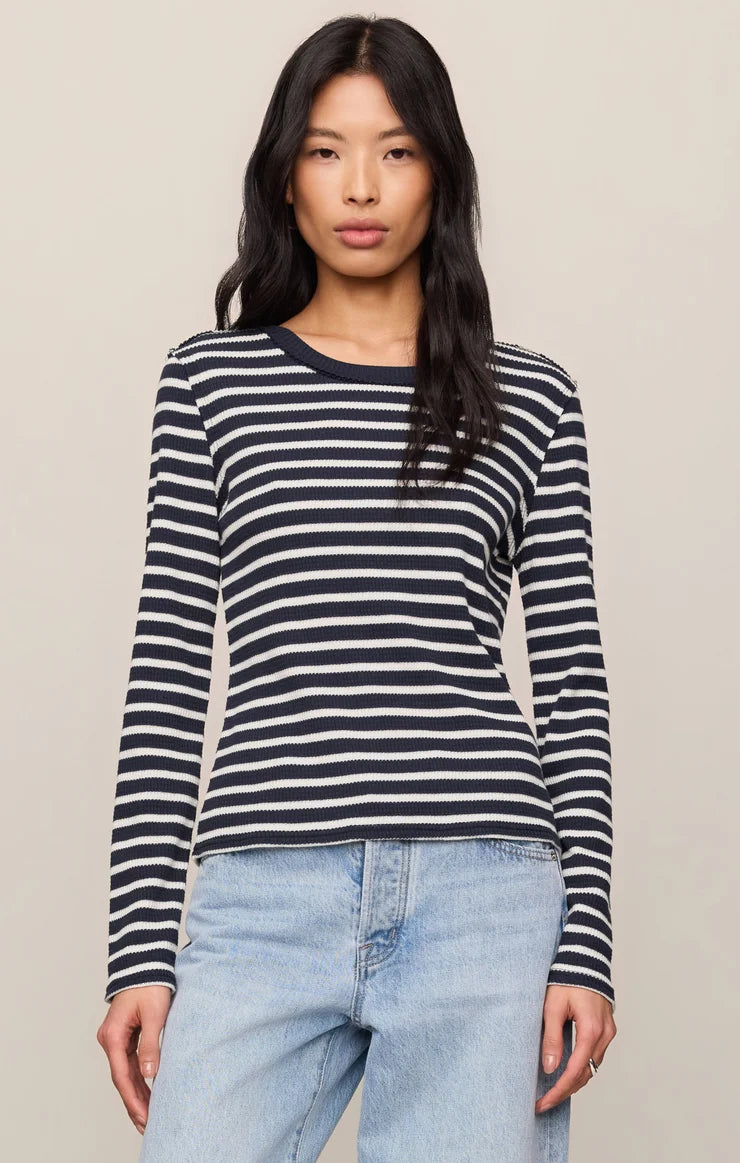 Z Supply Arlet Stripe Thermal Top in Eclipse