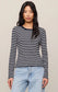 Z Supply Arlet Stripe Thermal Top in Eclipse