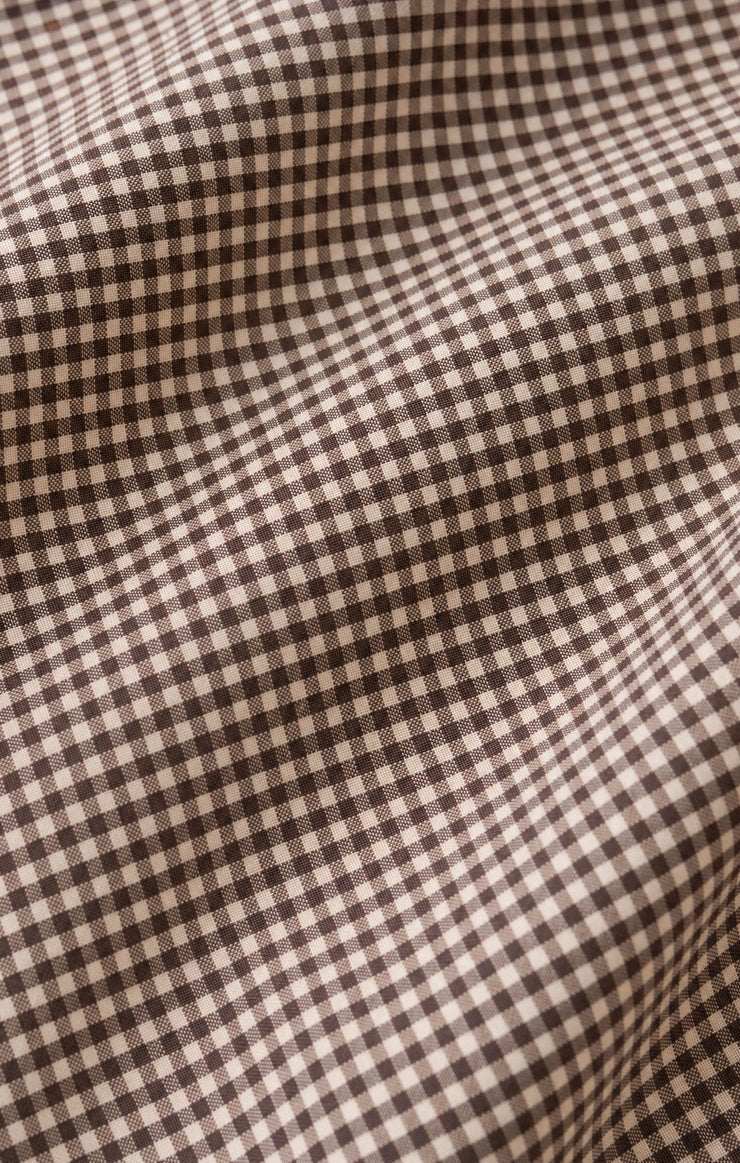 Z Supply On Duty Gingham Button Up Shirt in Dark Chocolate
