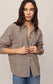 Z Supply On Duty Gingham Button Up Shirt in Dark Chocolate