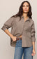 Z Supply On Duty Gingham Button Up Shirt in Dark Chocolate