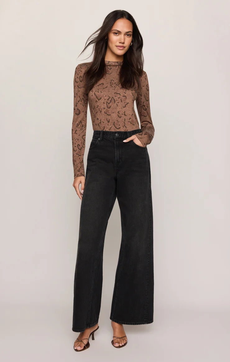 Z Supply Onyx Snake Long Sleeve Top in Cocoa Bean