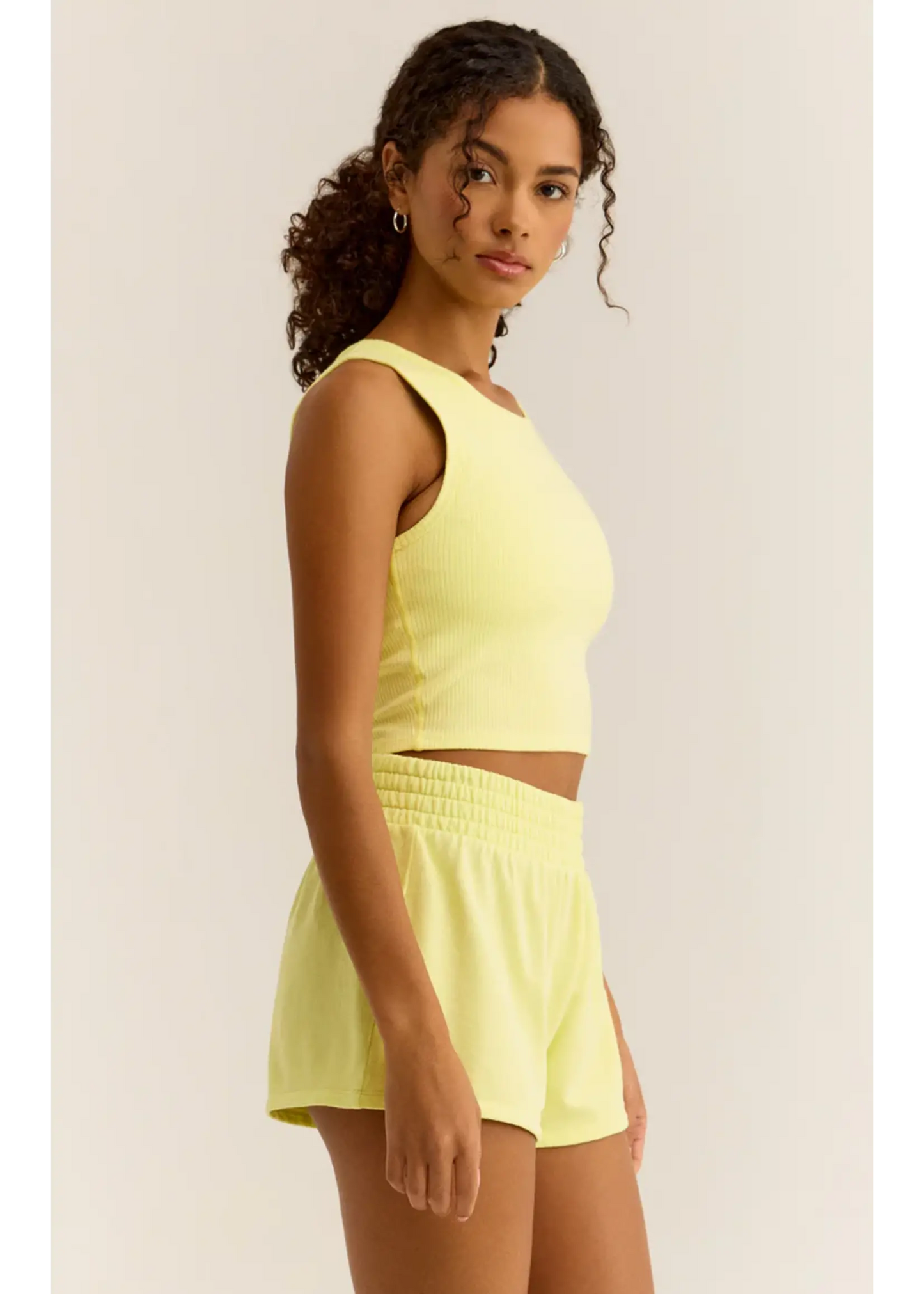 Z Supply Rise Up Fleece Short in Key Lime Pie