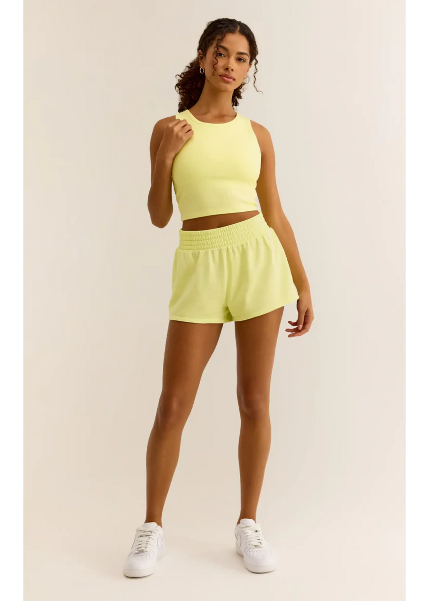 Z Supply Rise Up Fleece Short in Key Lime Pie