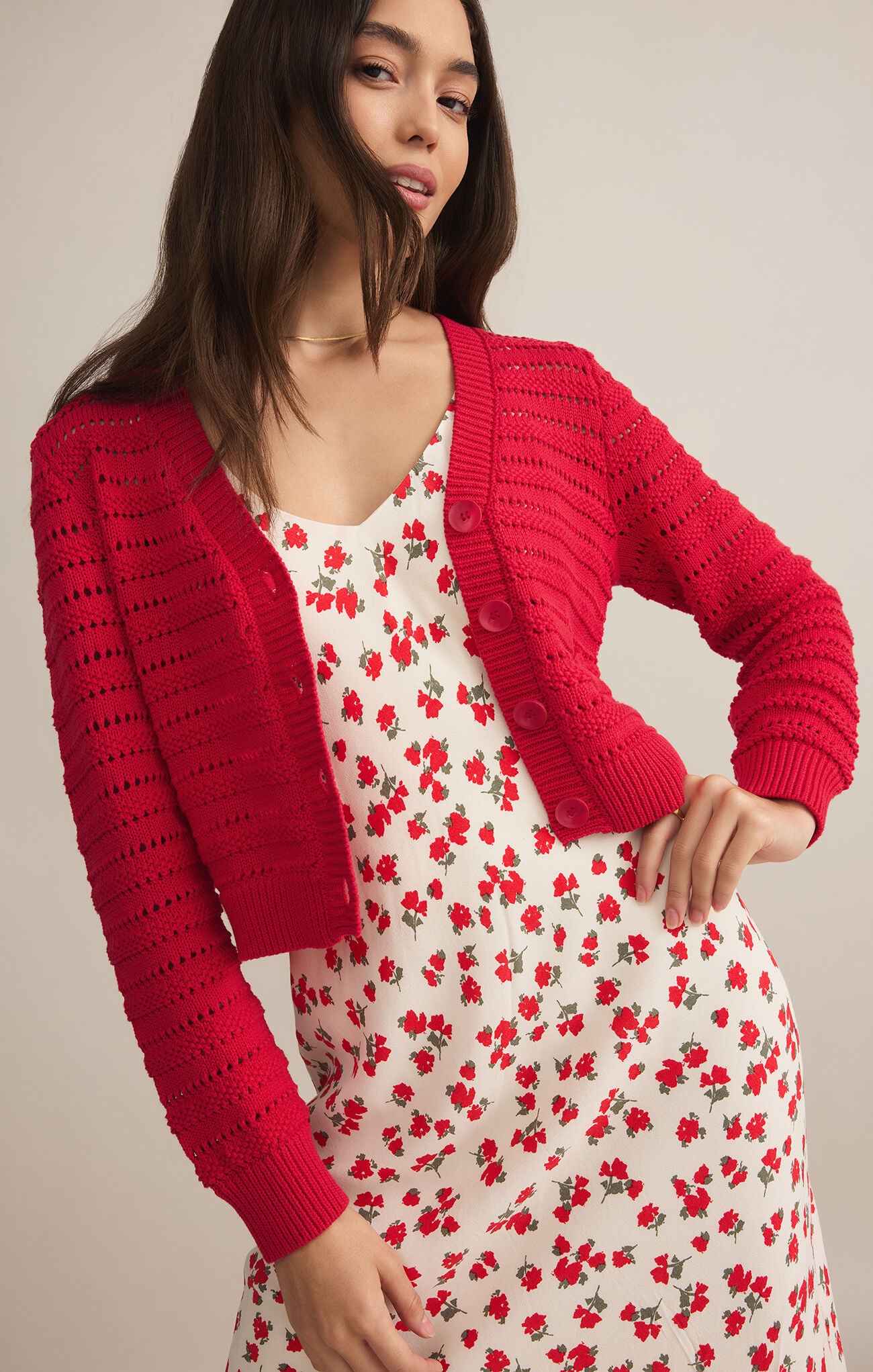 Z Supply Cherry Romance Cardigan