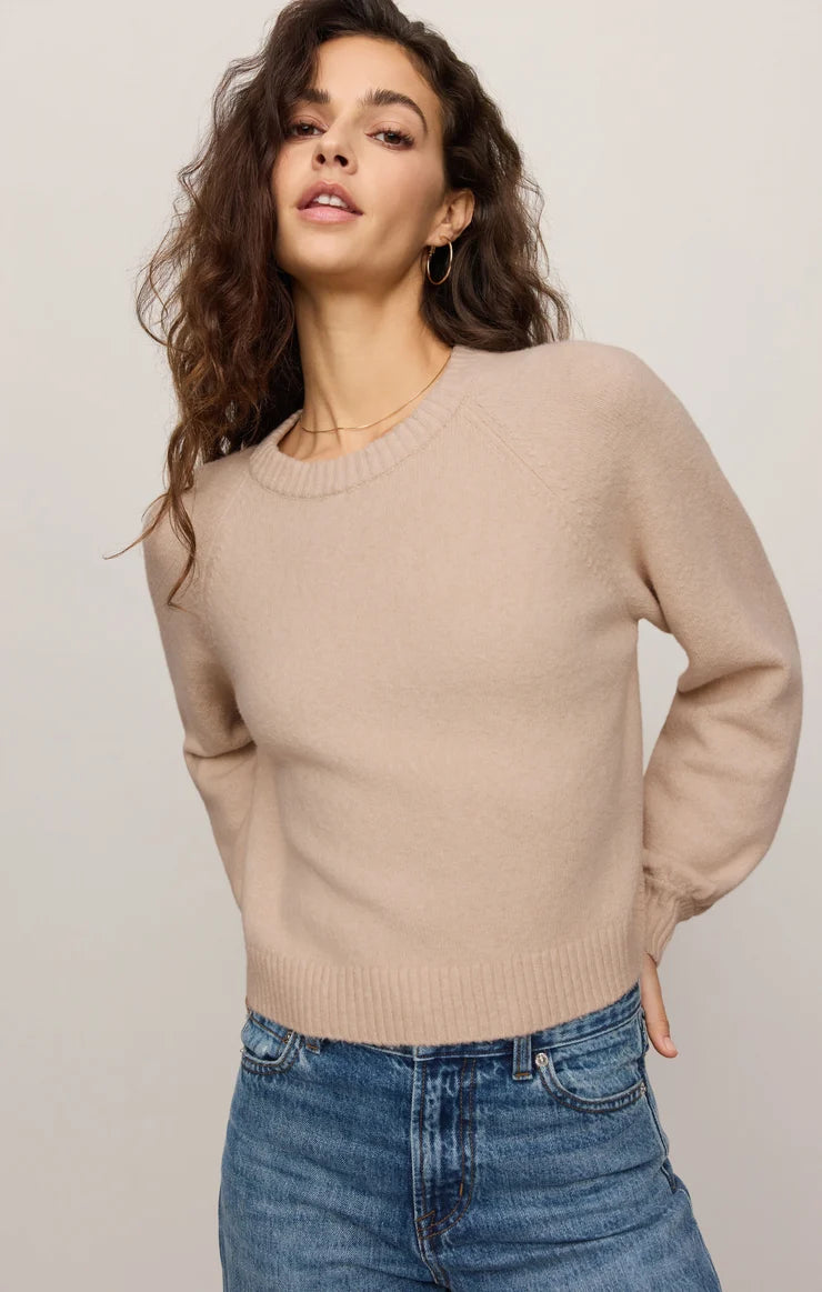 Z Supply Coming Up Cozy Sweater in Soft Ecru