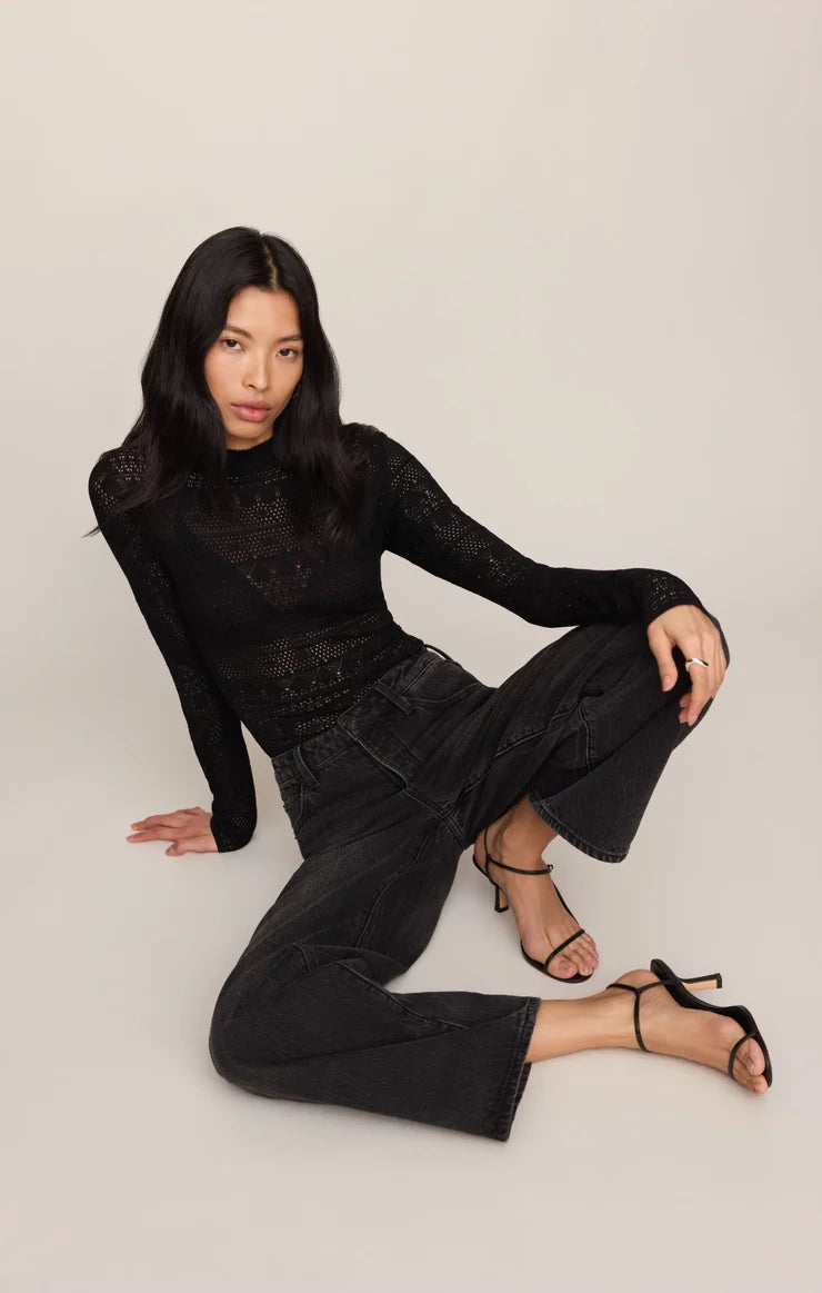 Z Supply Avery Sweater Top in Black