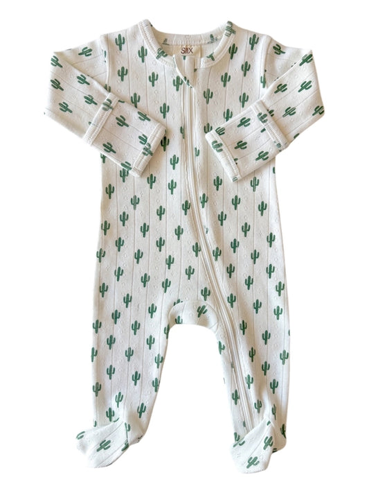 SIIX Collection Organic Pointelle 2-Way Zip Footie