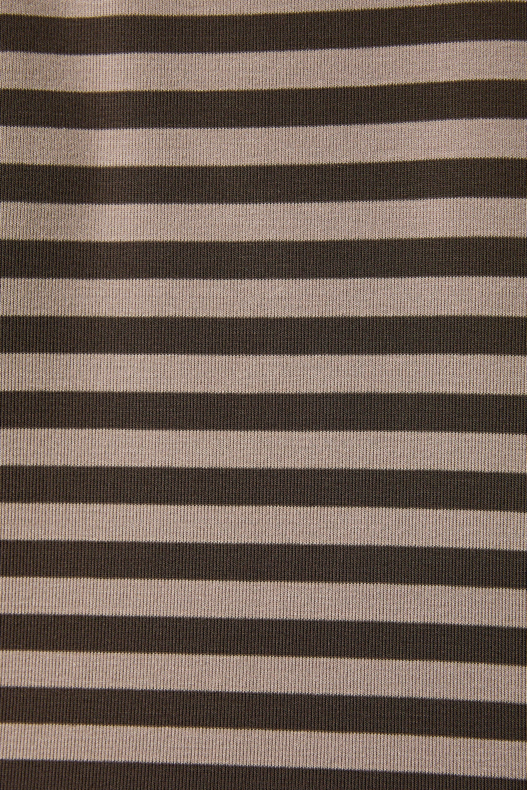 Short Sleeve Round Neck Striped Baby Tee in Charcoal/ Taupe Stripe