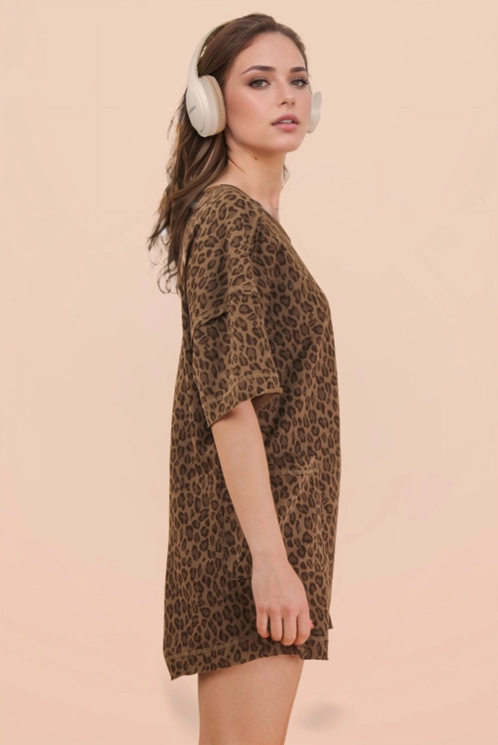 Comfy Leopard Printed Knit Romper