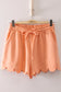 Scallop Half-Zip and Active Shorts Set in Melon