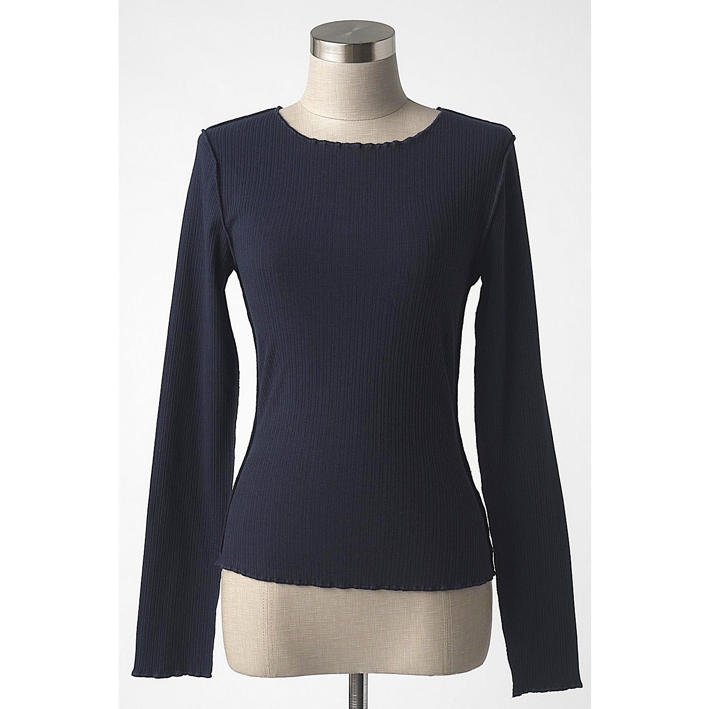 Lettuce Edge Ribbed Long Sleeve Top