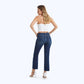 Bayeas Mid Rise Cropped Straight Jeans with Raw Hem