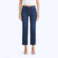 Bayeas Mid Rise Cropped Straight Jeans with Raw Hem