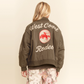 Davi & Dani Embroidered West Coast Rodeo Western Bomber Jacket in Mocha Mousse