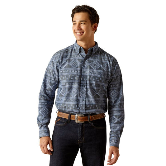 Ariat Eddie Classic Fit Long Sleeve Shirt in Navy