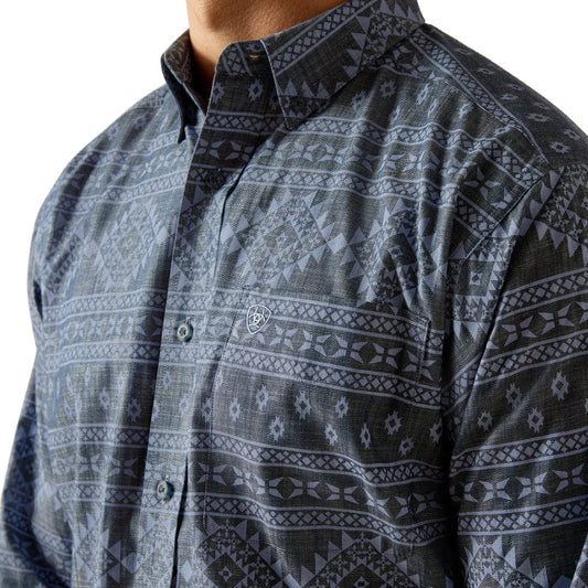 Ariat Eddie Classic Fit Long Sleeve Shirt in Navy