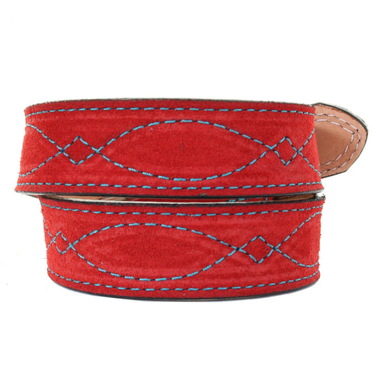 Double J Saddlery Red Suede Belt