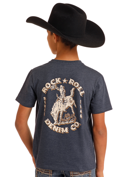 Rock & Roll Denim Graphic Bronco Tee