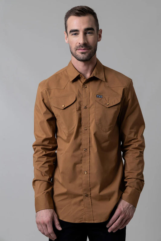 Kimes Ranch Blackout Dress Shirt in Brown
