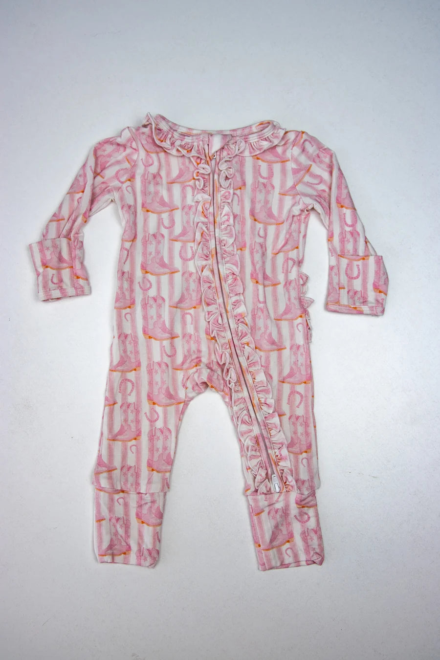 Blushin' Boots Two Way Zip Bamboo Footie