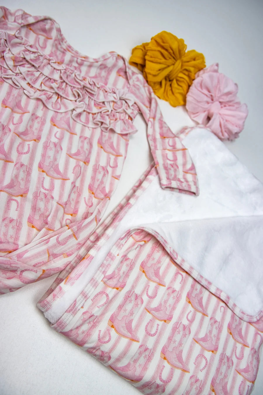 Blushin' Boots Bamboo Plush Baby Blanket