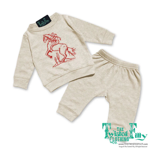 The Twisted Filly Oatmeal Bucking Cowgirl Infant Outfit
