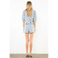 Embroidered Floral Scallop Hem Shorts