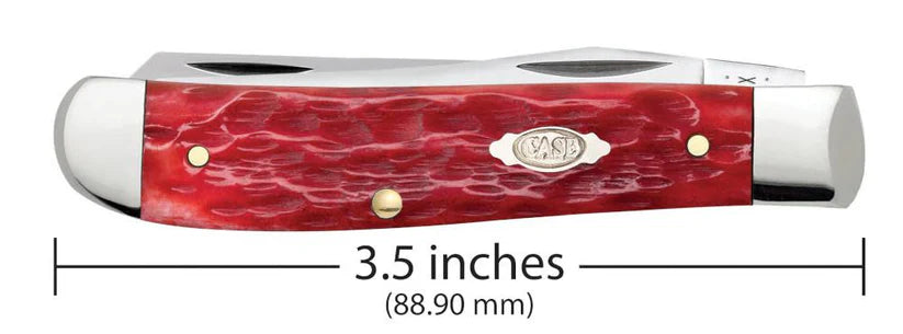 Case Peach Seed Jig Dark Red Bone Carbon Steel Mini Trapper
