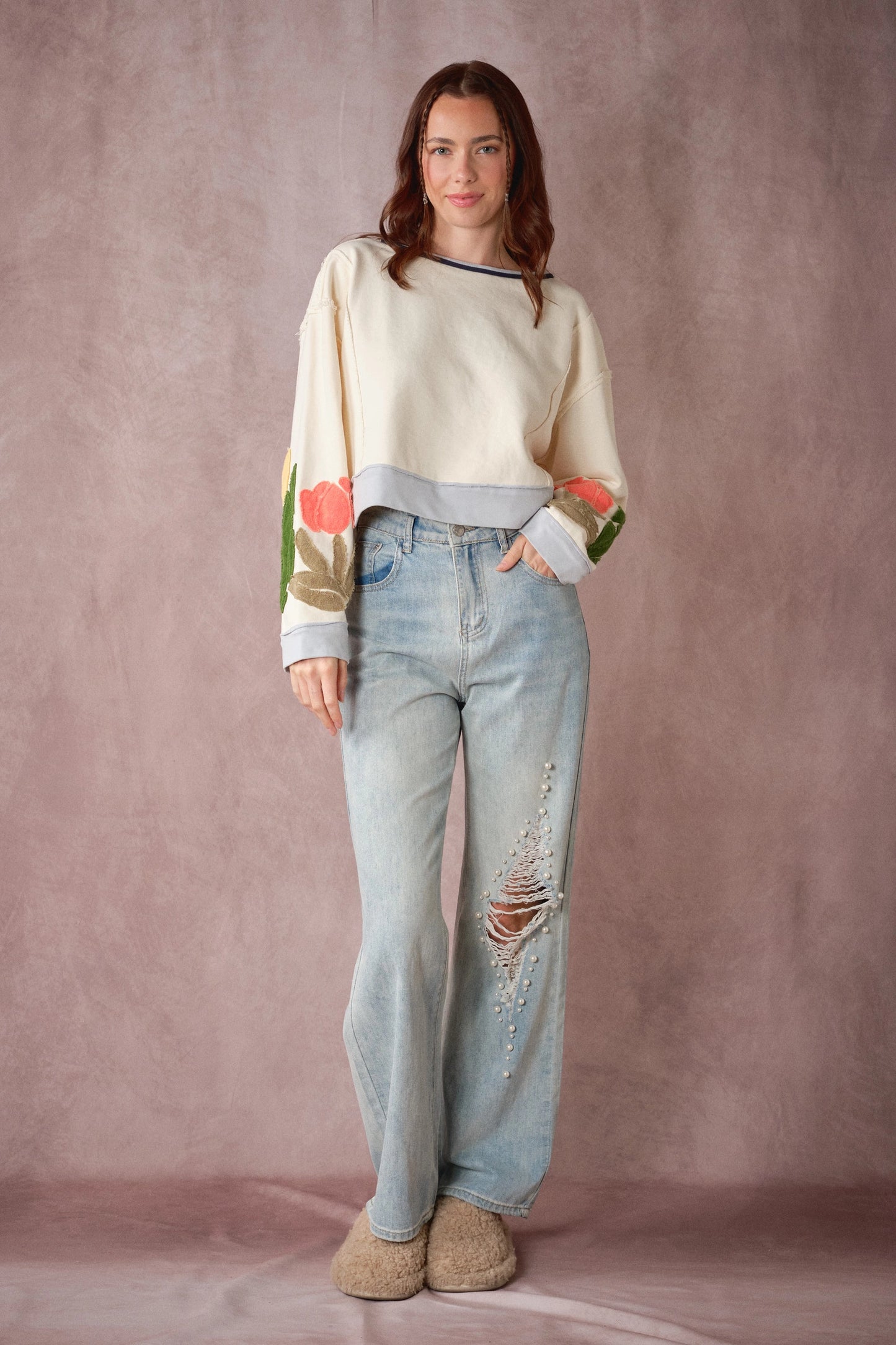 Blue B Tulip Patchwork Knit Top