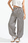 Elastic Waist Vintage Washed Stripe Pants in Latte