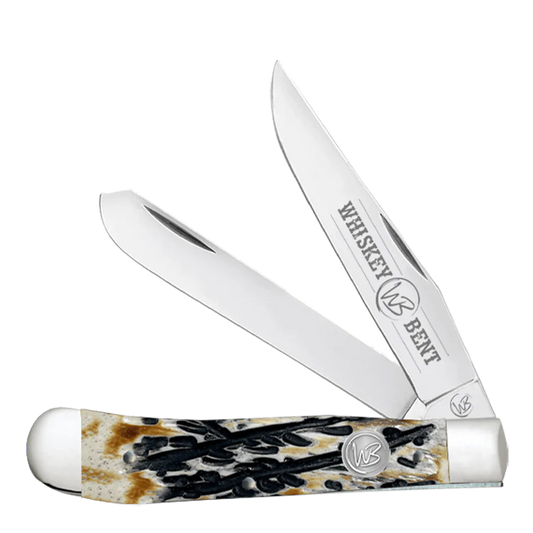 Whiskey Bent Hat Co. Carved Burnt Bone Trapper