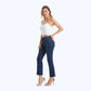 Bayeas Mid Rise Cropped Straight Jeans with Raw Hem